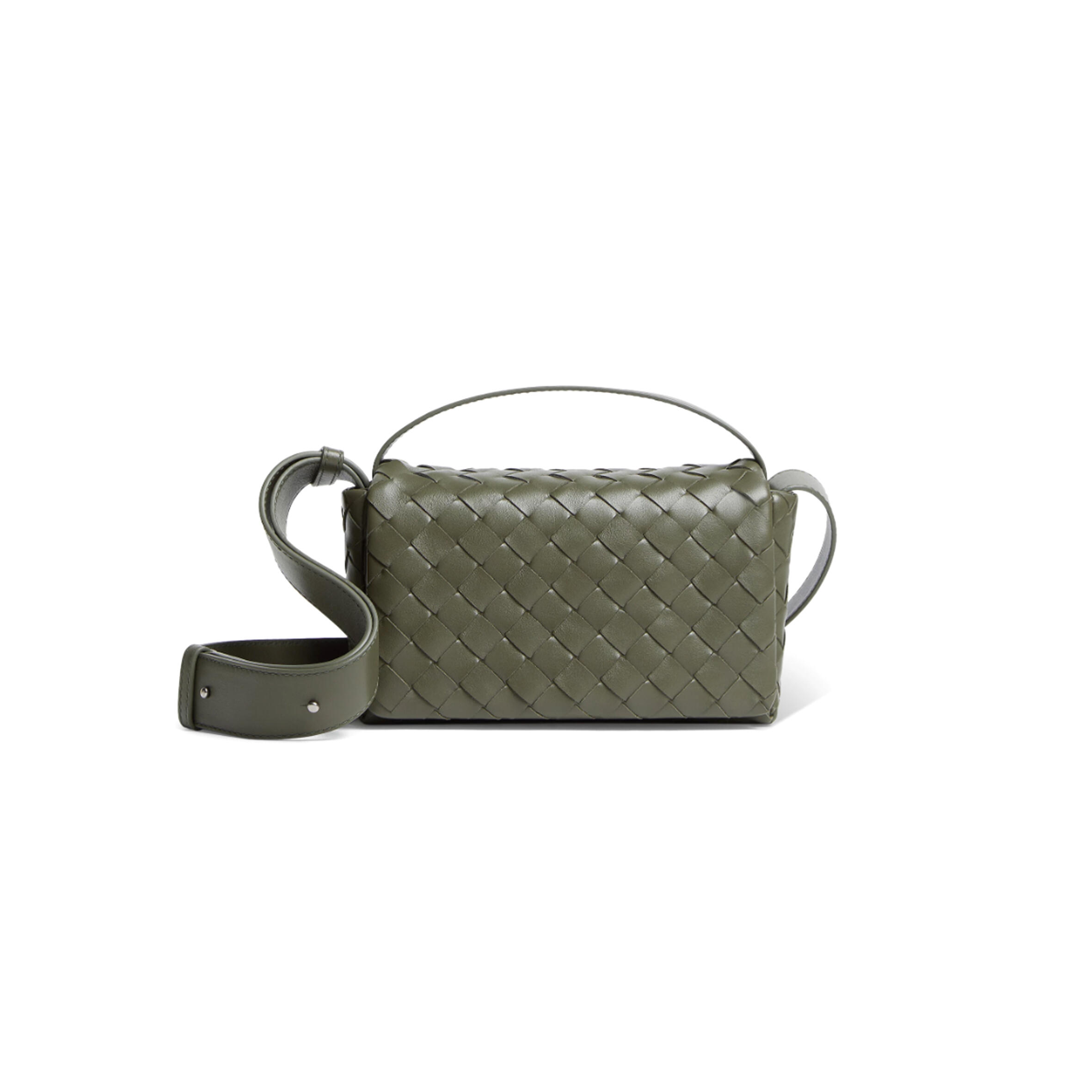 BOTTEGA VENETA INTRECCIATO MINI BAG WITH FLAP 857931 (20*12*6.5cm)